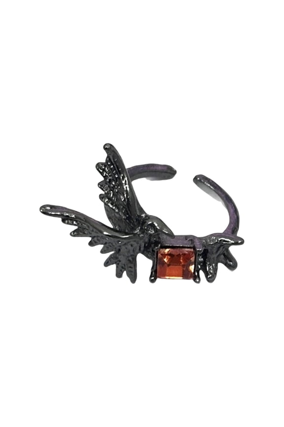 Edgy Gothic Jewelry Unique Crow Rings for Women Men Adjustable Finger Accessory Stylish Metal Accessories