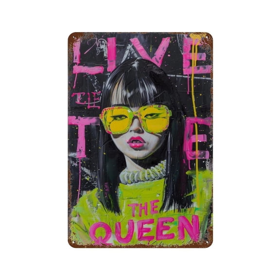 Edgy Live The Queen Street Style 02 Vintage Iron Art Metal Tin Sign Poster Modern Home Decor Retro Posters Coffee Club Bar Shop Decorations Style 30x20cm