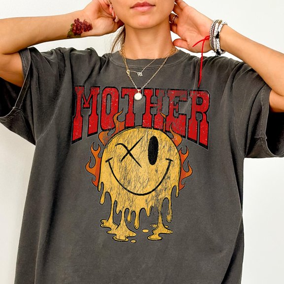 Edgy Mother TShirt Cool Mom Gift Rock Aesthetic Mama Tee Y2K Grunge Mama Apparel Distresse