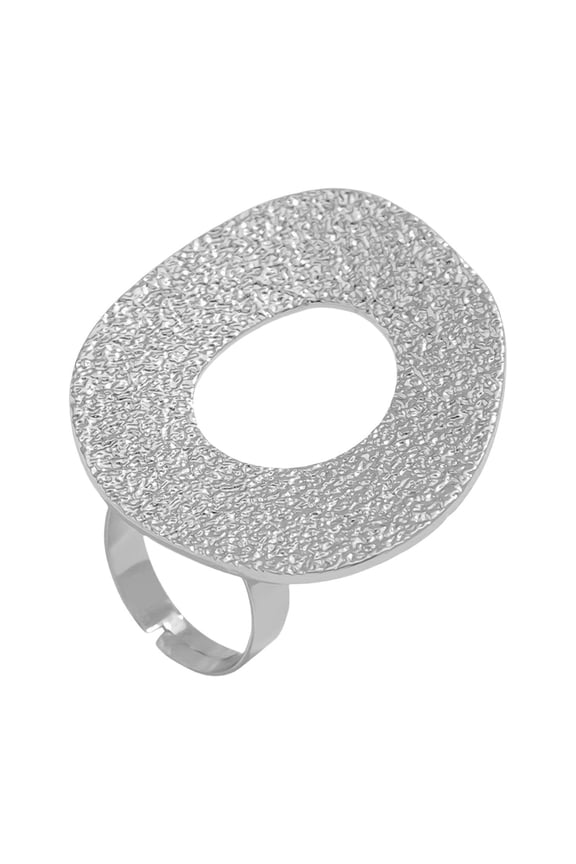 Edgy Open Rings Exaggerated Rings Handmade Irregular Hammered Detailing Adjustable Metal Alloy Fashion Jewelry Gift