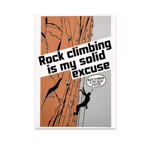 Edgy Rock Climbing Wall Art - Climber Enthusiast - 13x19 Poster Print