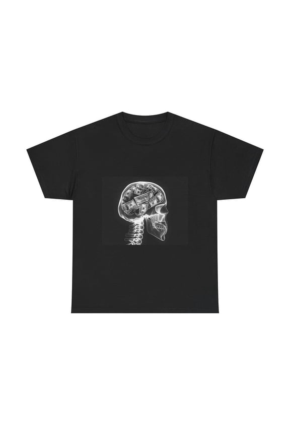 Edgy Skull & Cash Tee, Graphic T-Shirt, Unisex Cotton Shirt, Unique Gift, Statement Piece, Casual Wear, Streetwear