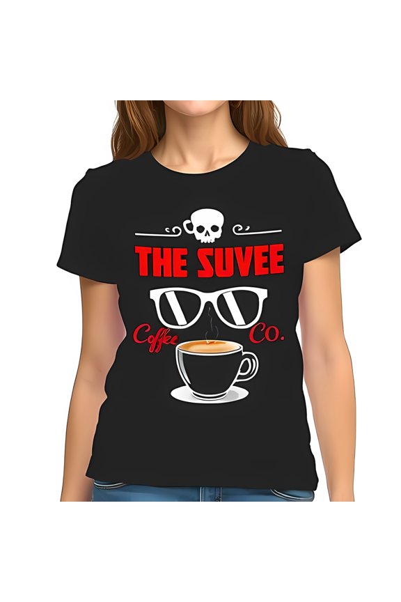 Edgy & Sunglasses Graphic T-Shirt - The Suvee Coffee Co - Modern Minimalist Design - Comfortable Crew Neck Tee for Coffee Lovers