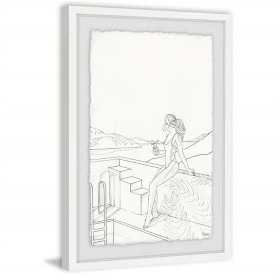 Edgy Swimsuit Framed Painting Print