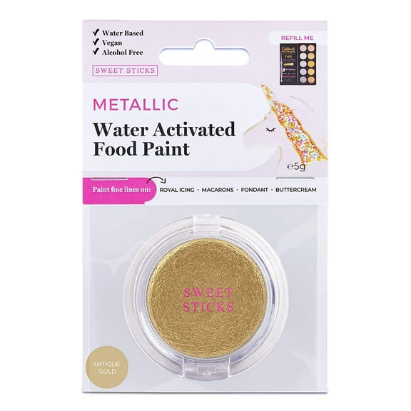 Edible Art Pure Gold Water Activated Food Paint 5g Refill Palette By Sweet Sticks