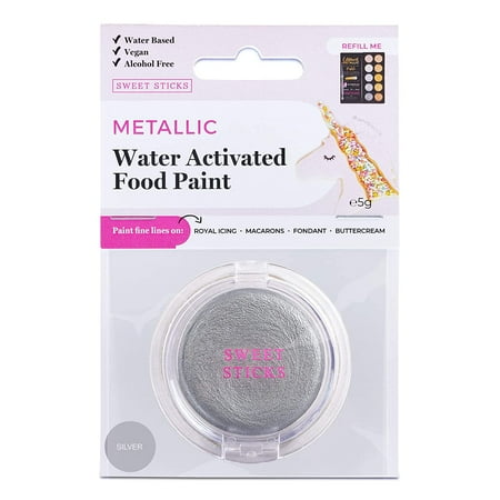 Edible Art Silver Water Activated Food Paint 5g Refill Palette By Sweet Sticks