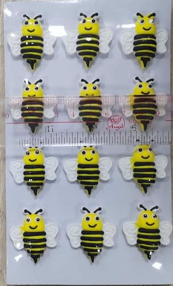 Edible Bee Decorations for Desserts (12 Pieces) Bumble Bee Cake