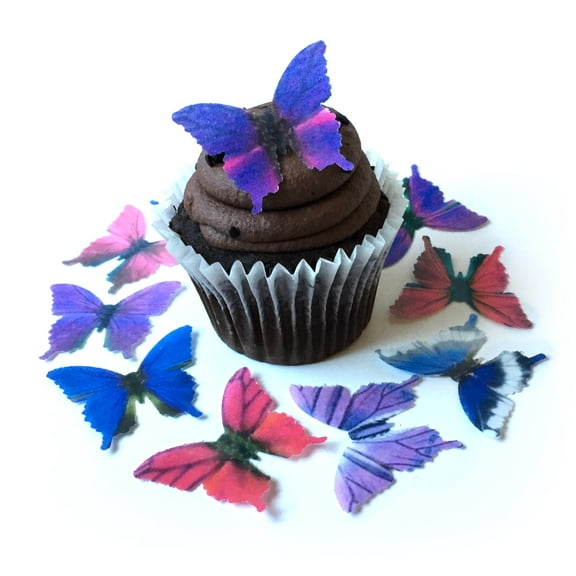 Edible Butterfly Cake Toppers, by Deco Machine (12 Count)