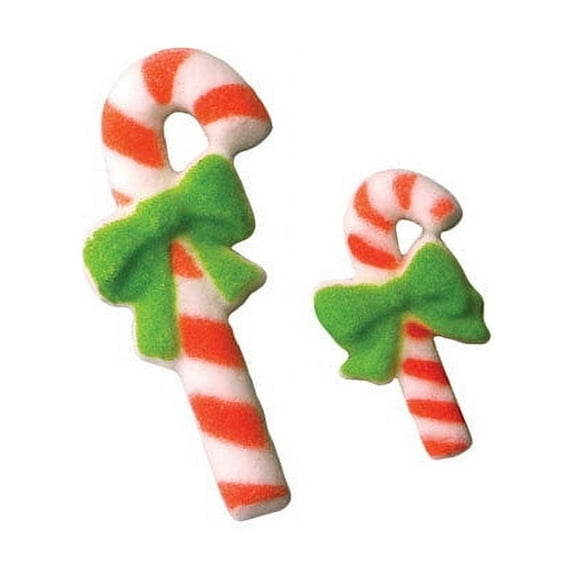 Edible Candy Cane Assortment Sugar Decorations 12 Count Christmas Toppers Cupcakes Brownies Cookies Cake Pops