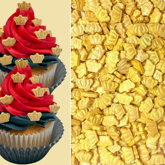 Edible Candy Shaped Crown Queen King Cake Cupcake Dessert Toppers -2oz