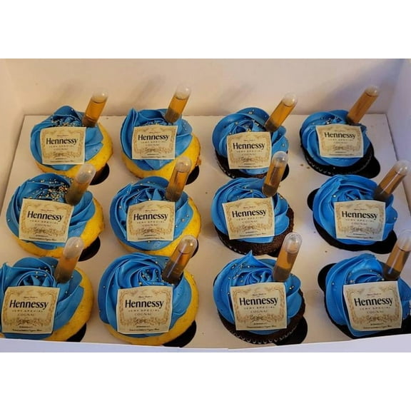 Edible Cognac Cupcake Toppers, 24 Count