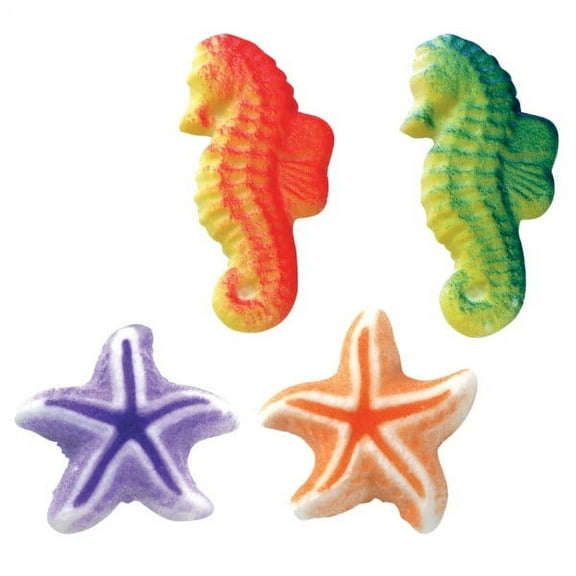 Edible Color Sea Assortment Sugar Decorations 12 Count Ocean Seahorse Starfish Toppers Cupcakes Brownies Cookies Cake Pops