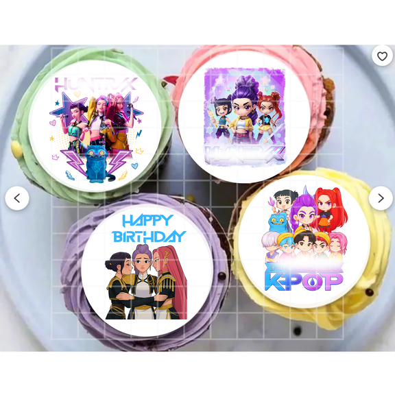 Edible Cupcake Toppers by Toribella's Designs Pop Girls Twelve 2" Cupcake Toppers Easy to apply