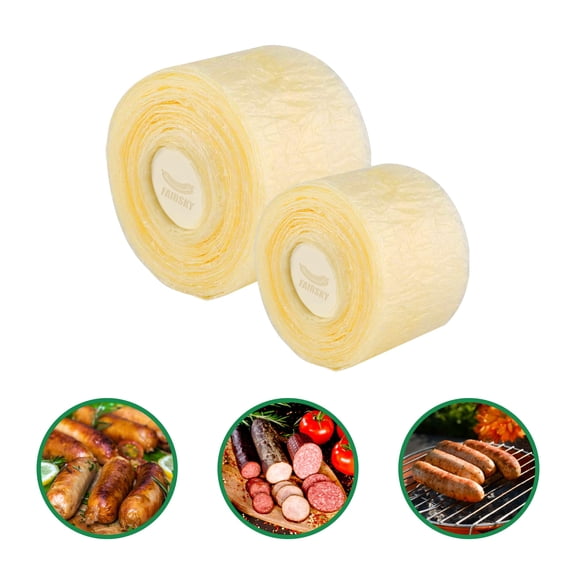 Edible Drying Natural Sausage Casing, Sausage Casings for Flavorous Homemade Sausages Ham,Breakfast Sausage,Italian Sausage,Knoblewurst,Pepperoni,Bologna Sausage and Most Sausage-8m/26ft,Φ32mm