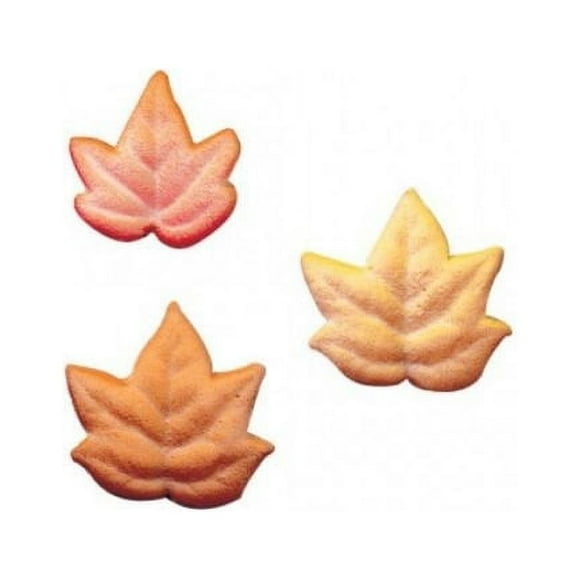 Edible Fall Leaves Assortment Sugar Decorations 12 Count Fall Autumn Toppers Cupcakes Brownies Cookies Cake Pops