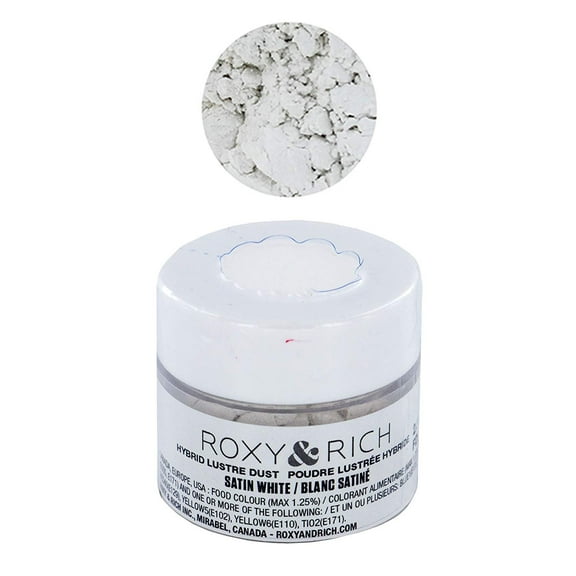 Edible Hybrid Luster Dust, Satin White, 2.5 Grams by Roxy & Rich
