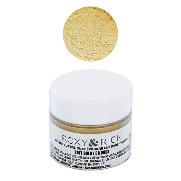 Edible Hybrid Luster Dust, Soft Gold, 2.5 Grams by Roxy & Rich