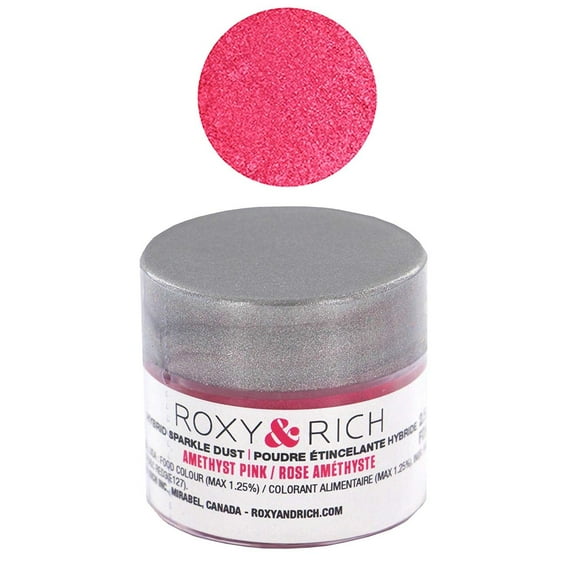 Edible Hybrid Sparkle Dust Amethyst Pink, 2.5 Grams by Roxy & Rich