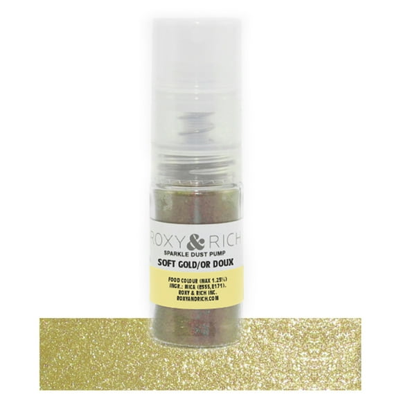 Edible Hybrid Sparkle Dust Pump, Soft Gold 4 Grams by Roxy & Rich