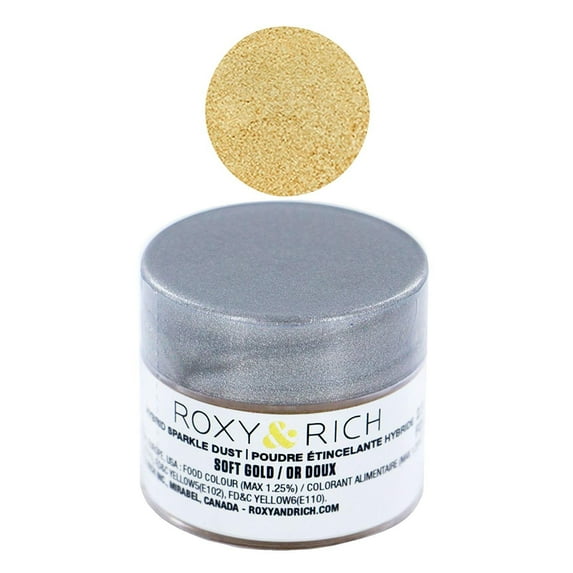Edible Hybrid Sparkle Dust, Soft Gold, 2.5 Grams by Roxy & Rich