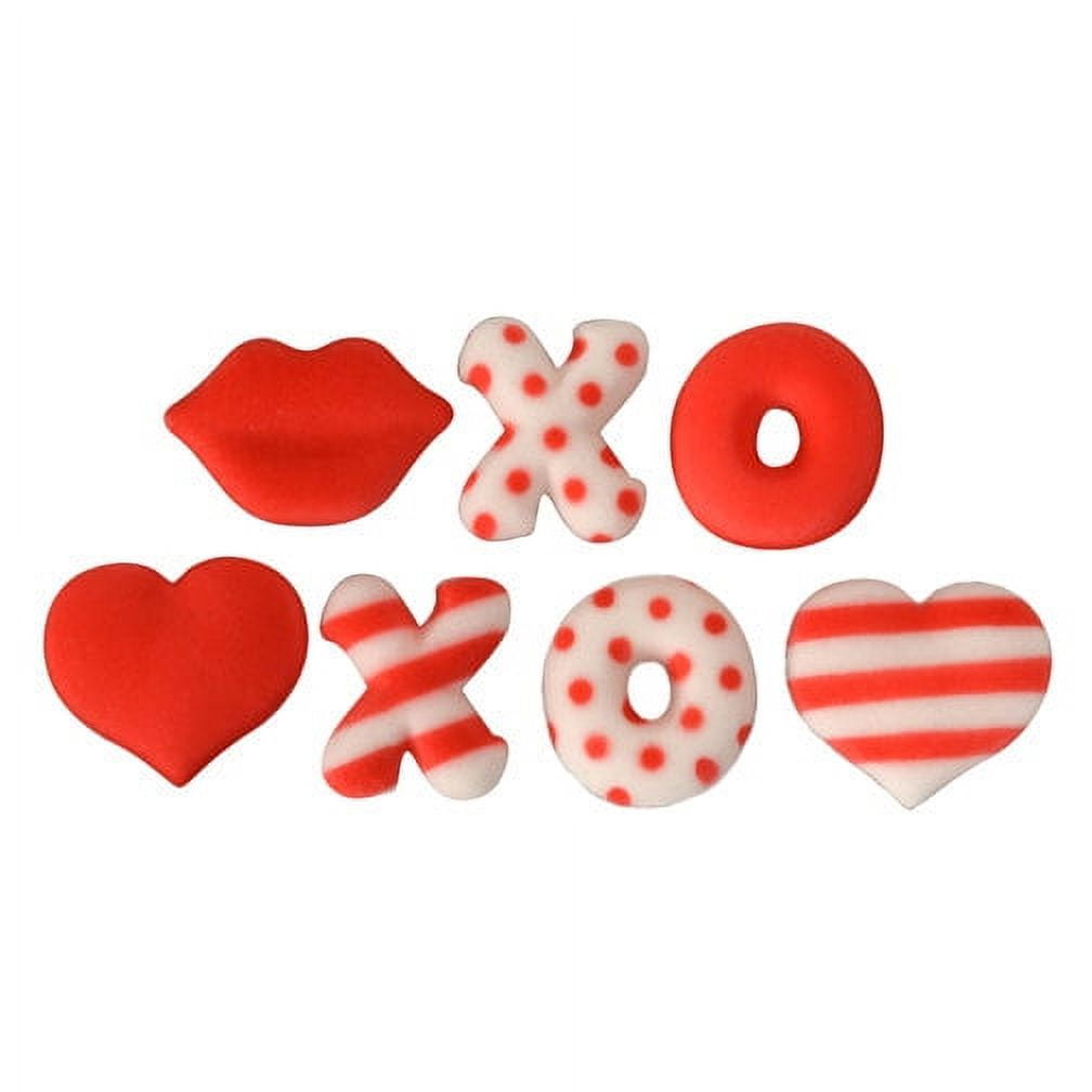 Love Letters Assortment Sugar Decorations Toppers Cupcake Cake Cookies Valentines Day Favors Party 12 Count