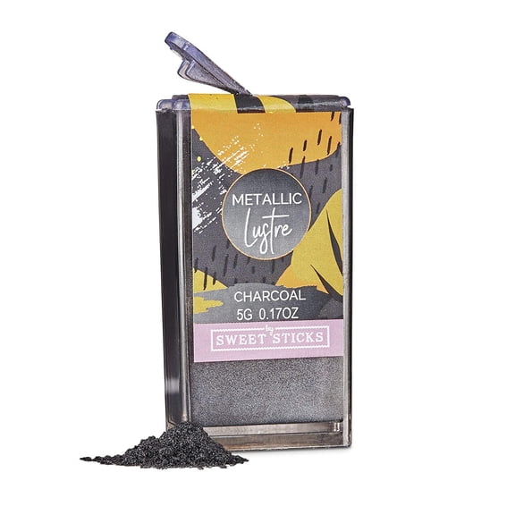 Edible Lustre Dust Metallic Charcoal 5 Grams Cake Dust By Sweet Sticks, Cake Decorating Shimmer & Shimmer Drinks