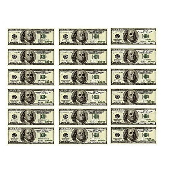 Edible Wafer Sheet Mini 100 Dollar Bills