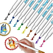 EdibleThingz Edible Food Coloring Markers, Dual Sided Tips, Edible Gourmet Writer with Fine & Wide Tip for Decorating Cookies, Cakes, Fondant, Frosting, Wafer Paper and Easter Eggs - Set of 10 Pens