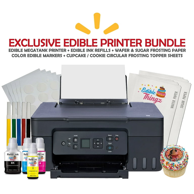 Ediblethingz Cake Decorating Printer Kit with Ink Edible Markers Wafer  Paper and Sugar Sheets