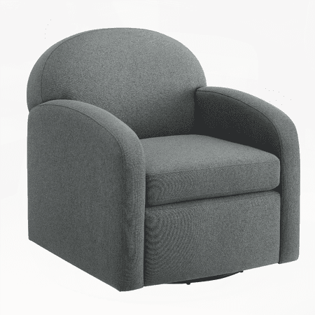 Edie Grey Swivel Chair - 1-Piece with Solid Wood Frame and Non-Slip Pads
