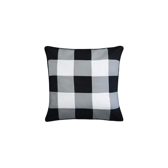 20 x 20 Black and White Gingham Outdoor Pillow