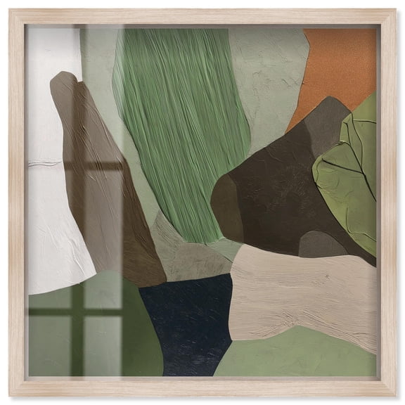 Edifice of Earth II Shadowbox Print Black Wall Decor by Art Remedy, Blonde Frame, 16 x 16