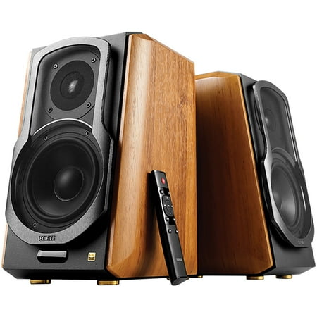 Edifier - S1000MKII Audiophile Active Bookshelf 2.0 Speakers, Computer Speakers - 120W Optical Input - Bluetooth 5.0 HD - Wood/Black