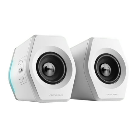 Edifier - G2000 2.0 Bluetooth Gaming Speakers with RGB Lighting (2-Piece) - White