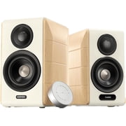 Edifier Active Bookshelf Speakers, 2.0 Computer Hi-Fi Speaker System, 88W RMS Hi-Res Audio with LDAC Bluetooth USB-C Optical Coaxial RCA Input Subwoofer Output for Record Player TV, Pair - White