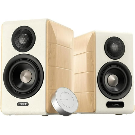 Edifier Active Bookshelf Speakers, 2.0 Computer Hi-Fi Speaker System, 88W RMS Hi-Res Audio with LDAC Bluetooth USB-C Optical Coaxial RCA Input Subwoofer Output for Record Player TV, Pair - White