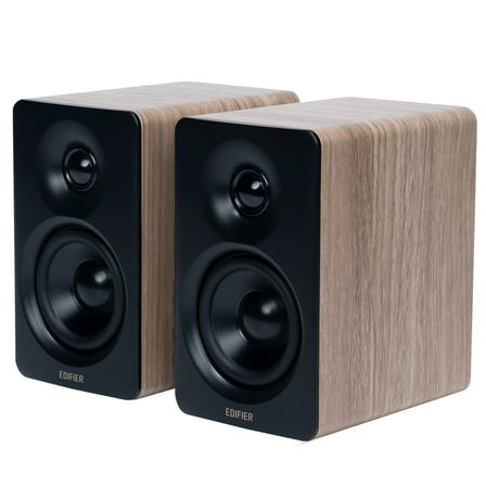 Edifier Bookshelf Speakers, 66W RMS Desktop Speakers, Hi-Res Audio & Hi-Res Wireless Audio Computer Speakers - Oak
