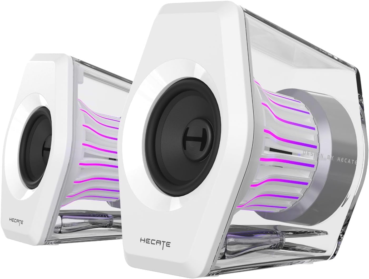 Edifier G2000 Pro Bluetooth Computer Speakers with 7.1 Virtual Surround Sound, RGB Lighting, USB & Aux Input - Ideal Gaming Desk Accessories for PC, PS5, Xbox (White)