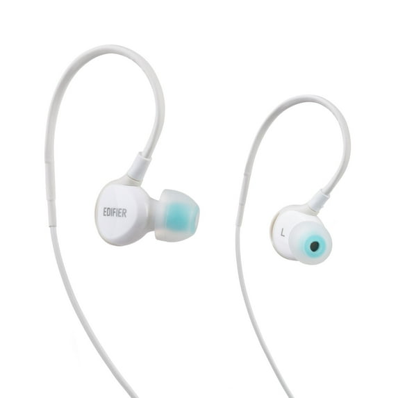Edifier P281 Waterproof Headphones - Sports In-Ear Earphones IP57 Rated with Memory Around-the-ear Wire for Running, Workout, Exercise - White