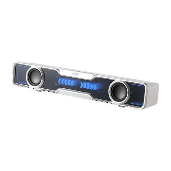 Edifier QS30 Multimedia Soundbar, Bluetooth V5.4 Enhanced Bass Integrated Mic with Dynamic Lighting Multiple Sound Effects, USB Powered Speaker for Desktop PC Laptop Tablets - White