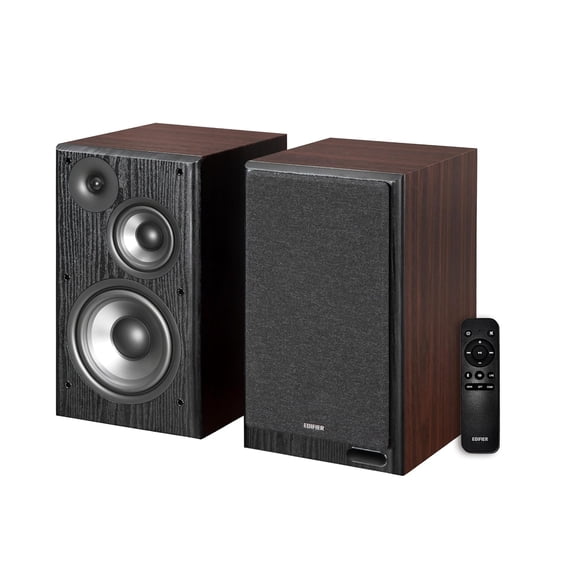 Edifier R2750DB MKII 3-Way Powered Bookshelf Speakers, 144W RMS, Walnut