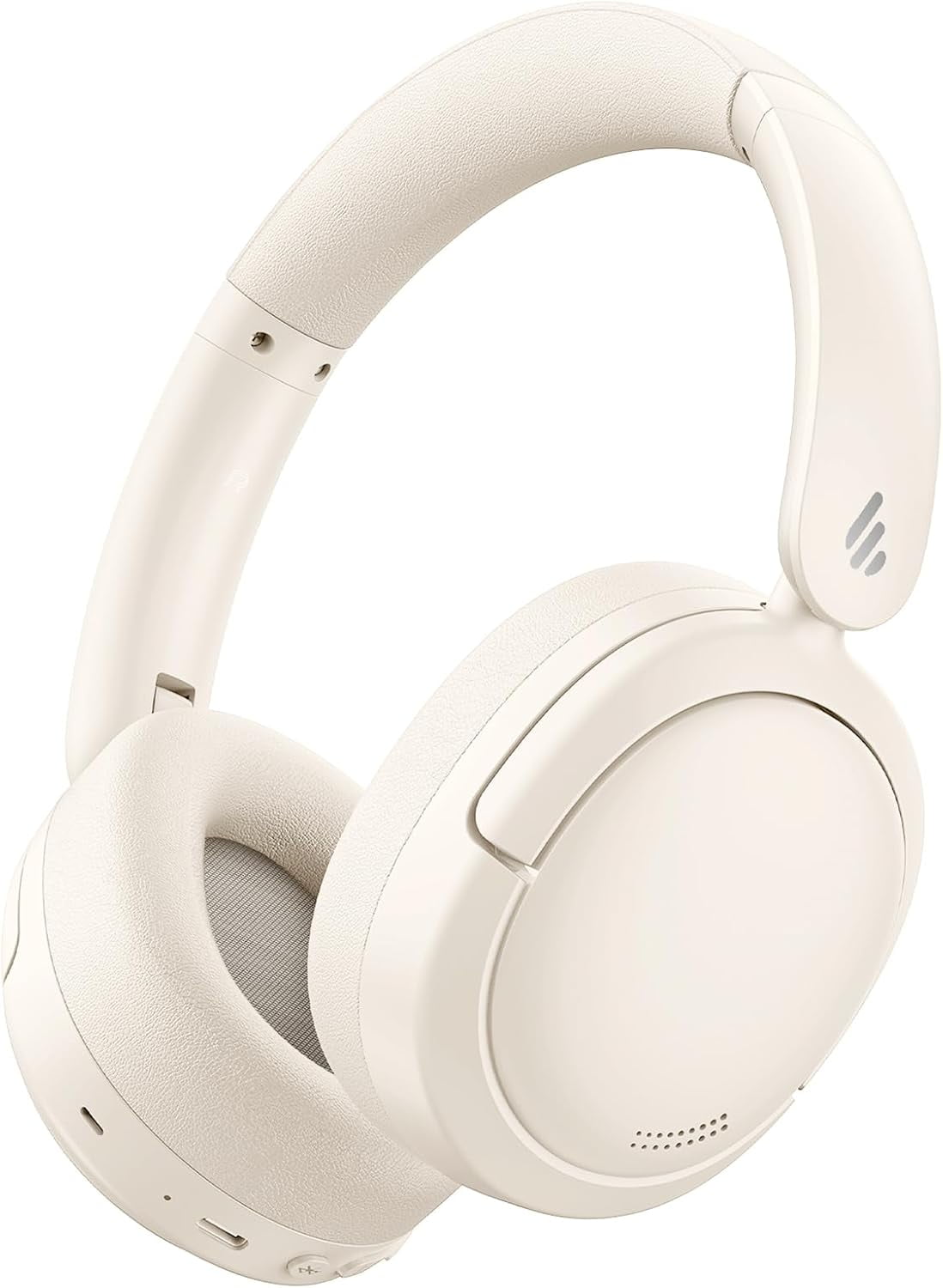 Edifier V80 Hybrid Active Noise Cancelling Headphones, True Wireless Over Ear Bluetooth Headset with 45H Playtime/Hi-Res Audio/Fast Charging/Multipoint Connection for Travel Home Office - Ivory