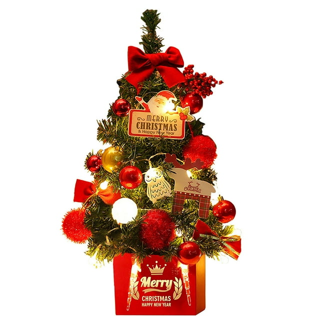 Edikesy Desk Accessories,Tabletop Christmas Tree Mini Artificial
