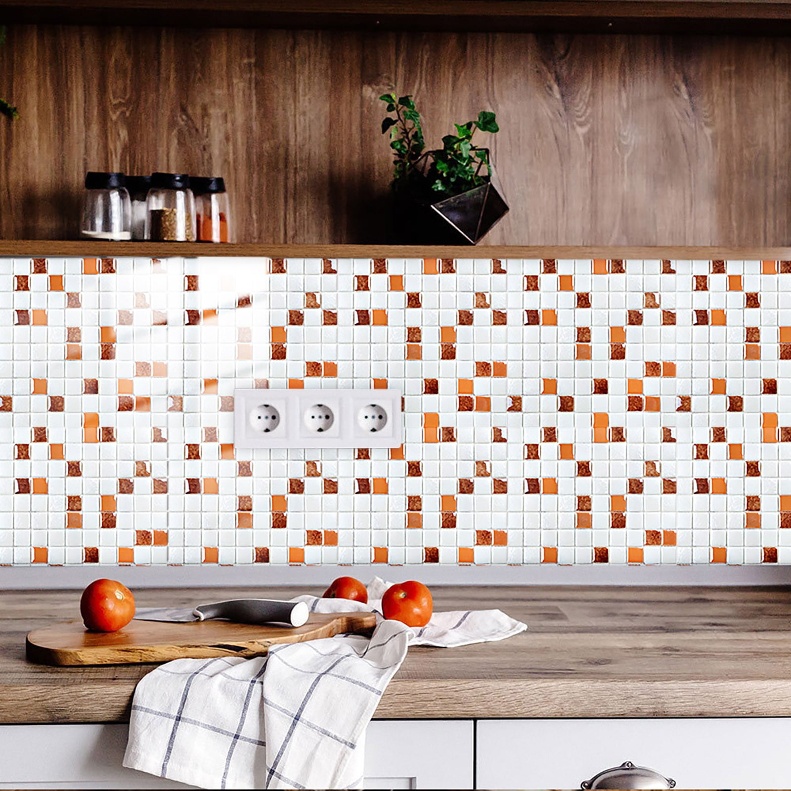 Edikesy Peel And Stick Wallpaper,Mosaics Creative 3D Tile Stickers