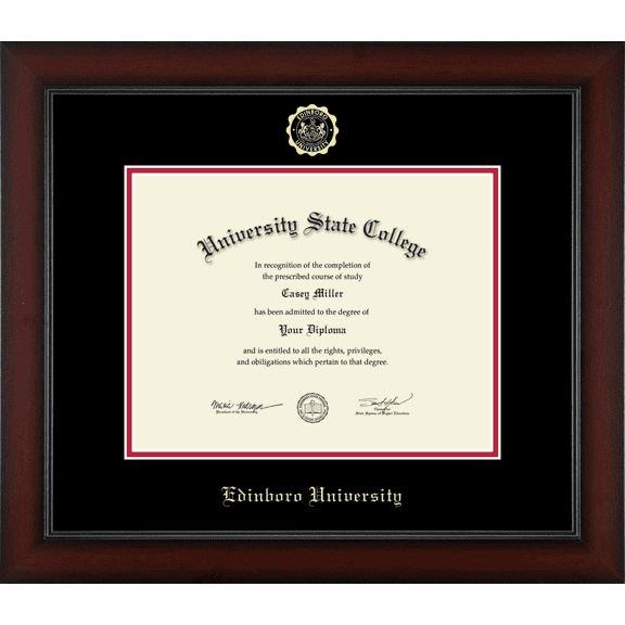 Edinboro University Diploma Frame, Document Size 11" x 8.5"
