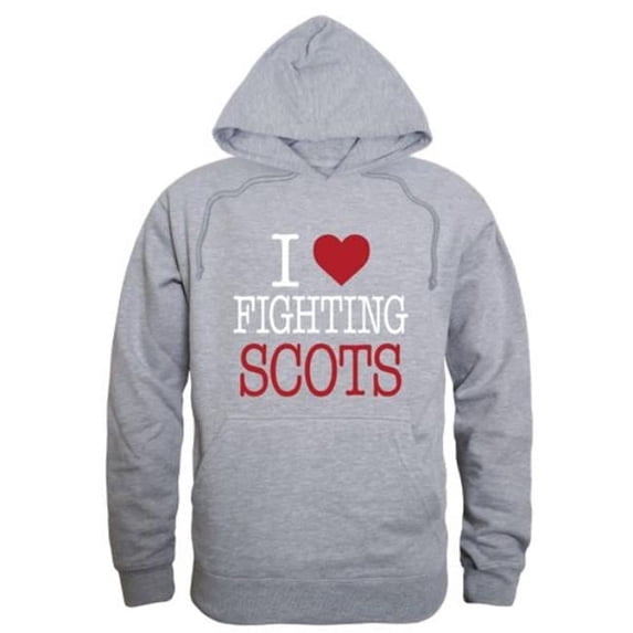 Edinboro University Fighting Scots I Love Hoodie, Heather Grey - Large
