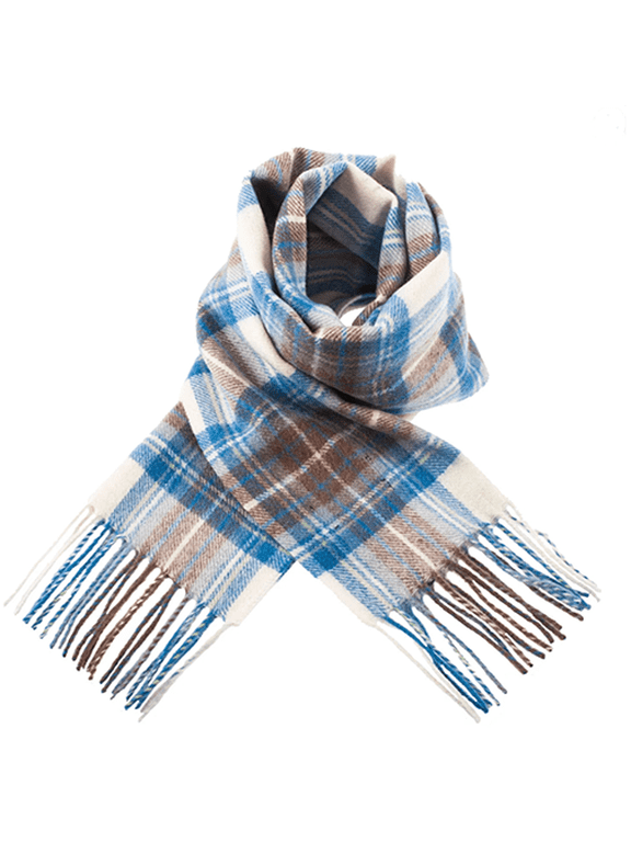 Edinburgh 100% Lambswool Tartan Scarf (STEWART MUTED BLUE)