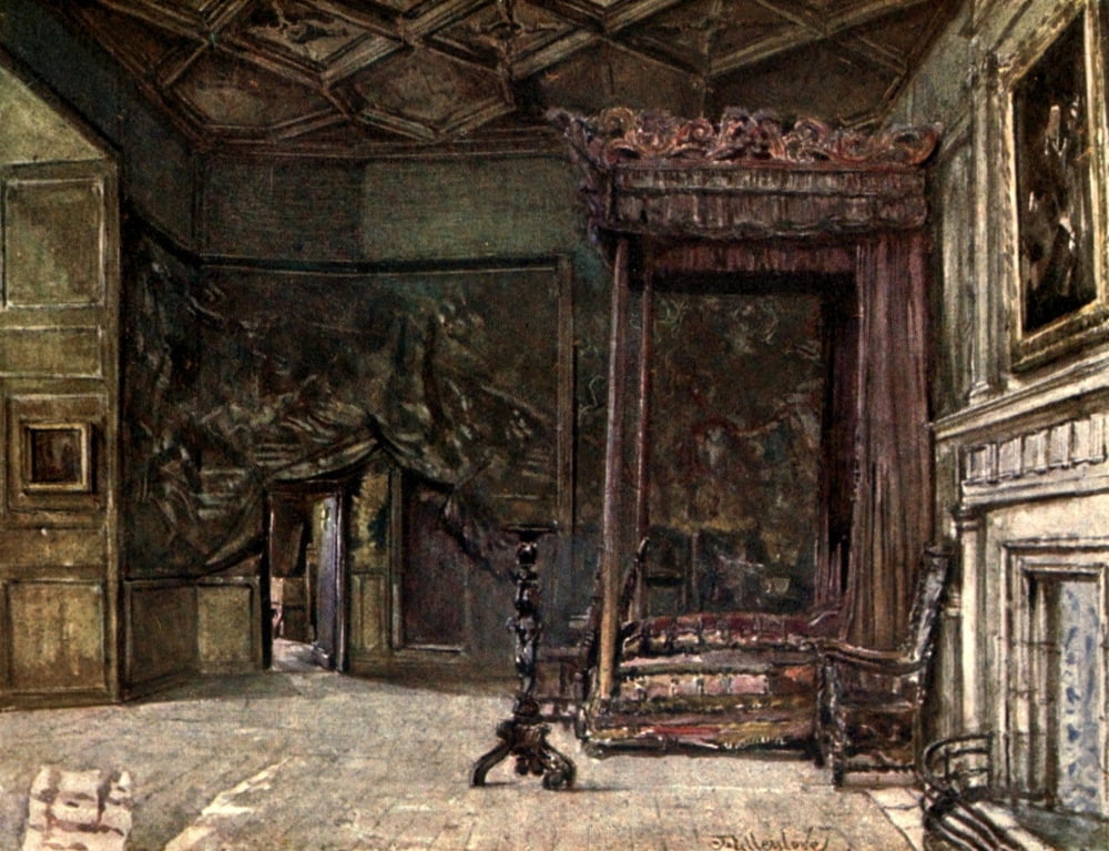 Edinburgh 1904 Apartments of Mary Queen of Scots Holyrood Canvas Art - John Fulleylove (24 x 36)