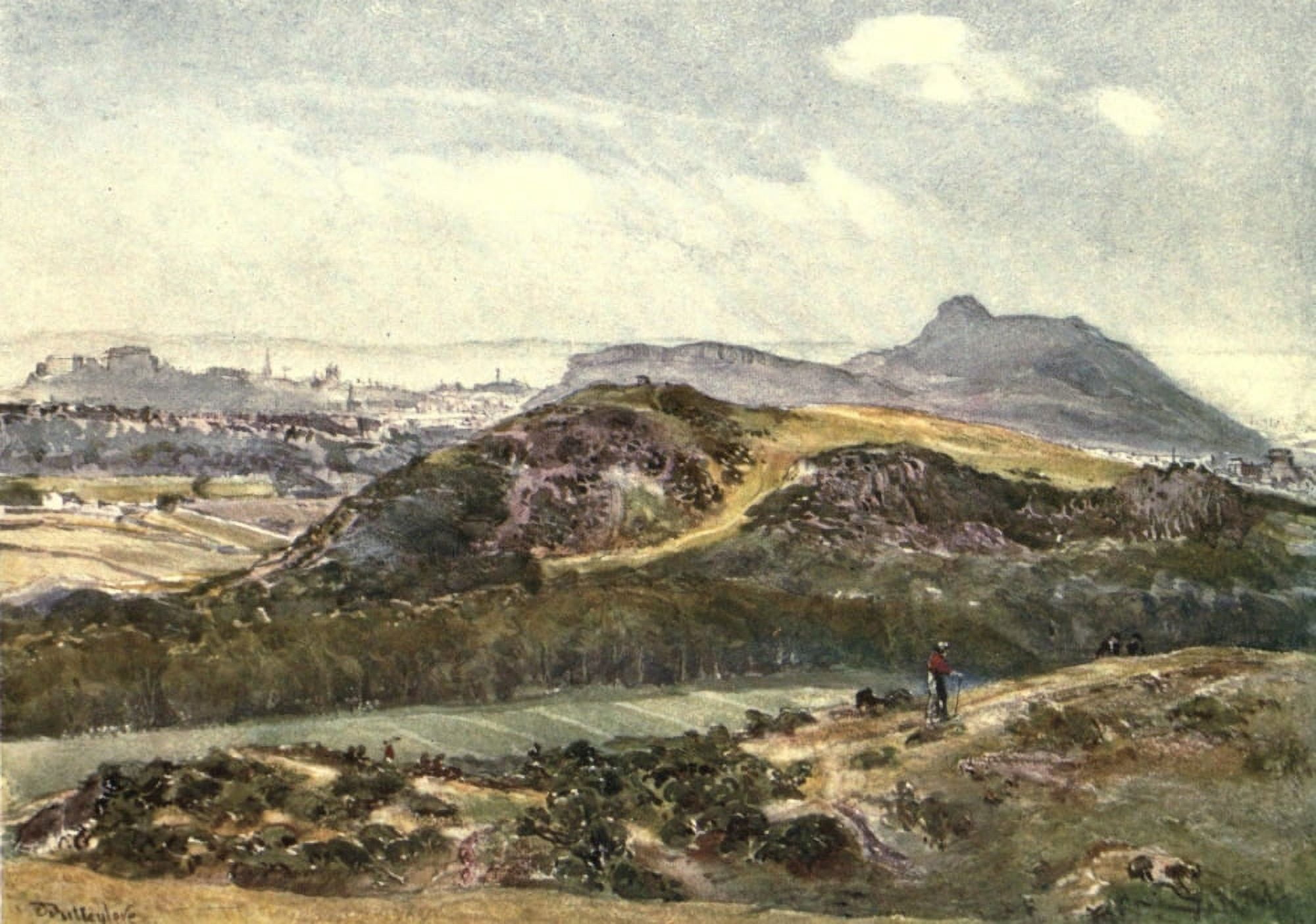 Edinburgh 1904 Arthurs Seat from the Braid Hills Canvas Art - John Fulleylove (24 x 36)