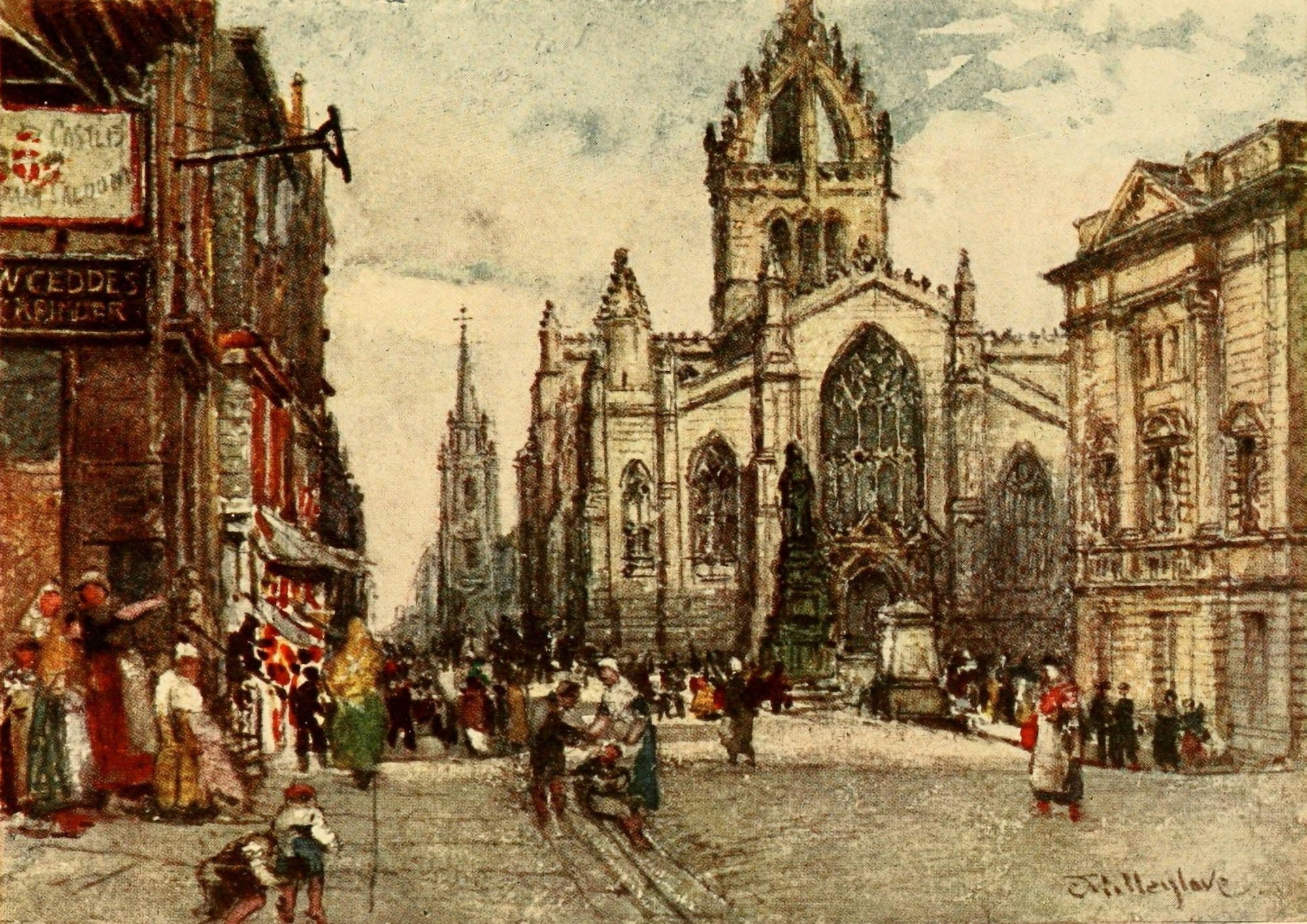 Edinburgh 1904 Church of St Giles Canvas Art - John Fulleylove (18 x 24)